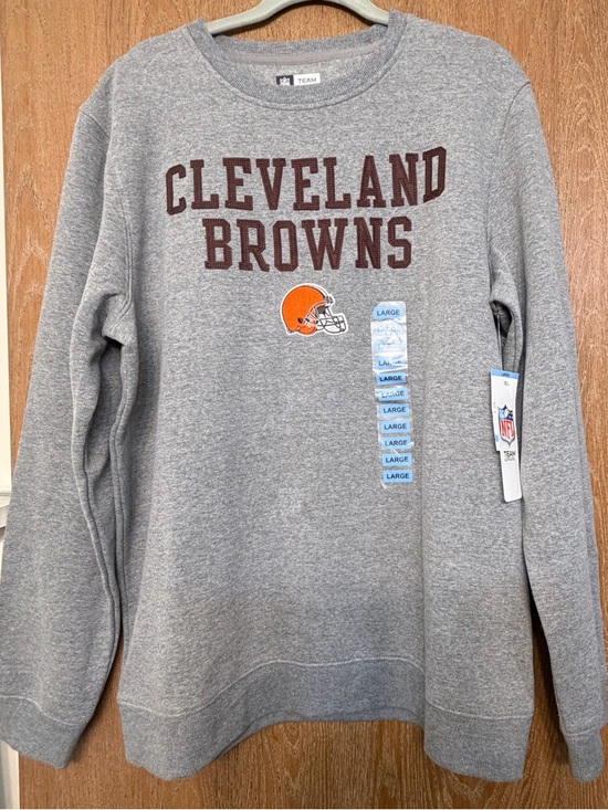 NFL Tops - NFL Cleveland Browns Grey Crewneck Women’s Sweatshirt- Size L